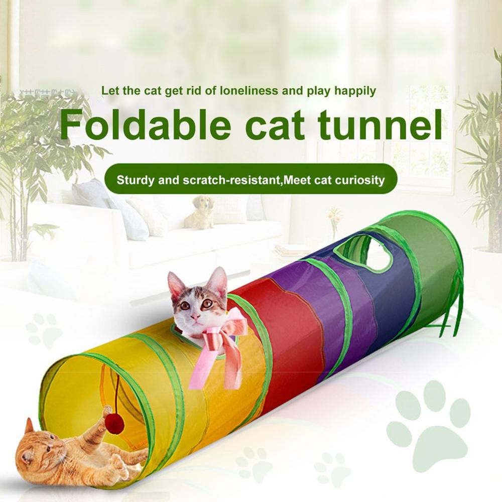 Foldable Pet Dogs Cat Tunnels Rabbit Training Toy Play Tunnel Tube Practical Portable Funny Pet Toys