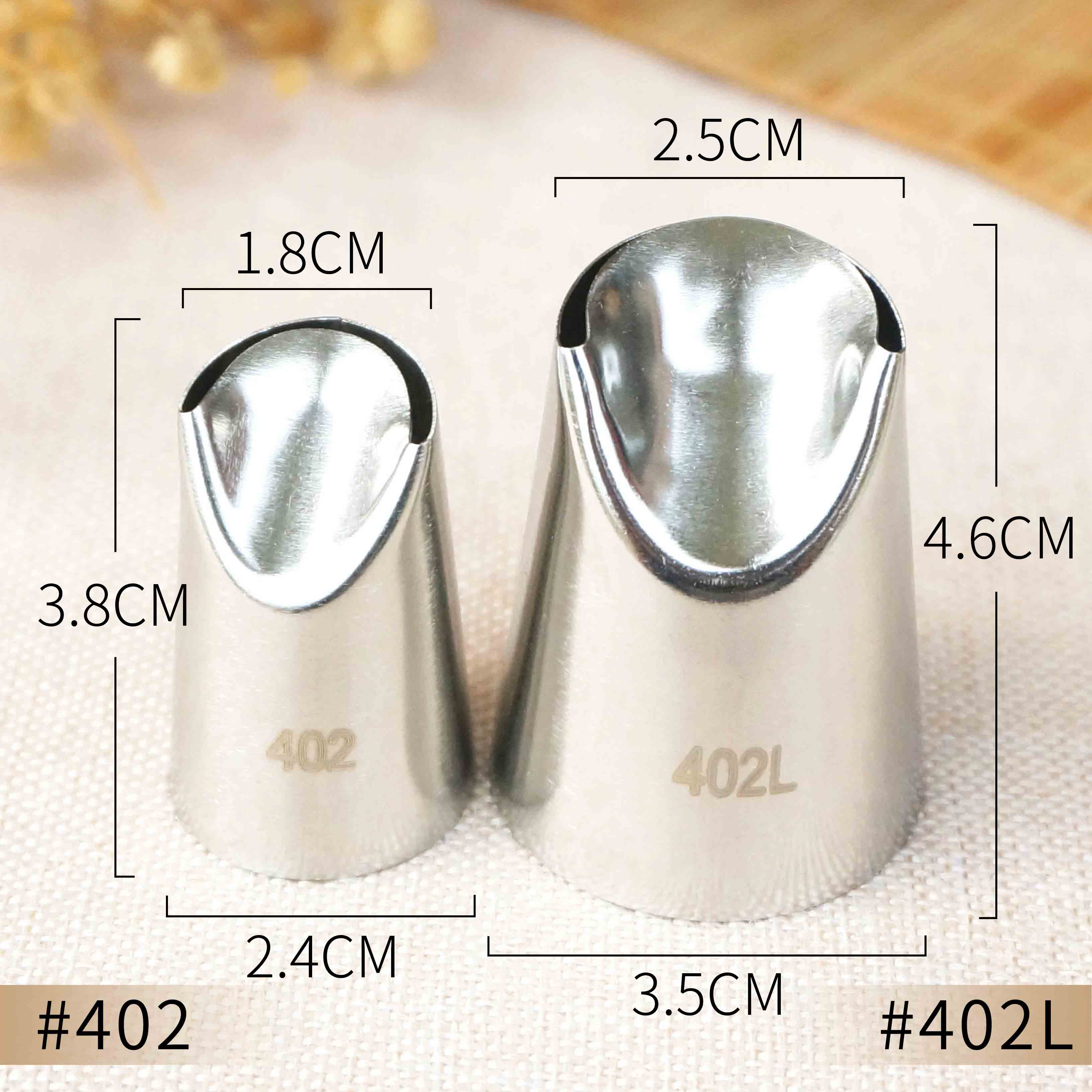 #402L Large Size Piping Nozzles Pastry Tip Stainless Steel Icing Tipa Cake Cupcake Decorating Tools Create Chrysanthemum Dahlia: 402 402L