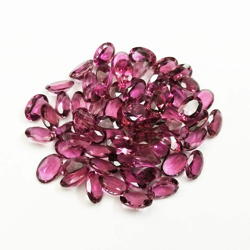 Wong Rain Top 1 PCS Natural 3 * 5 MM Oval Cut Rubellite Loose Gemstone DIY Stones Decoration Jewelry Lots Bulk