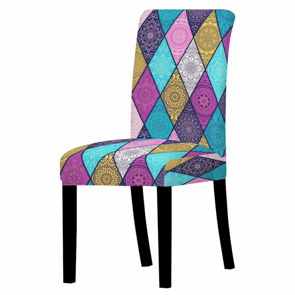 Funda para silla con estampado Floral de Mandala 3D, cubierta para sillas de comedor, espalda alta, decoración para fiestas y bodas: Style6