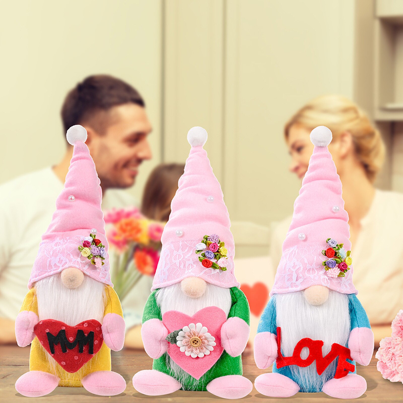 Spring Flowers Dwarf Gnome Mother's Day Gnomes Home Decoration Stuffed Soft Doll Cushion Sofa Pillow Xmas