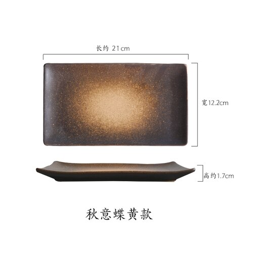 8.5 Inch Large Rectangular Plate Japanese Ceramic Plate Sushi Plate Large Size Flat Plate Good-looking Tableware: B 21x12.2x1.7cm