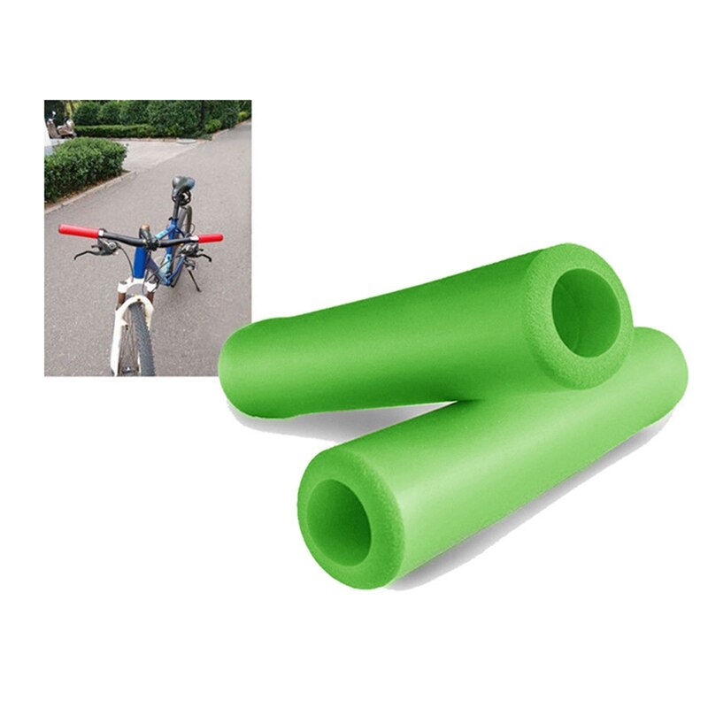 2Pair Handle Bar Grips Scooter BMX MTB Mountain Bike Bicycle Cycle Ultralight Silicone(Green&Red)