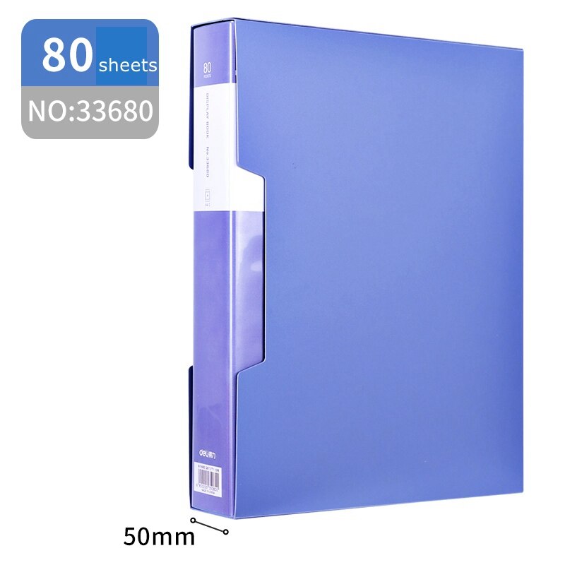 1/2/3/5PCS Deli folder 33610 transparent interleaf A4 clear leaf file folder 10-100 sheets documents loose leaf folder: 33680(1PCS)