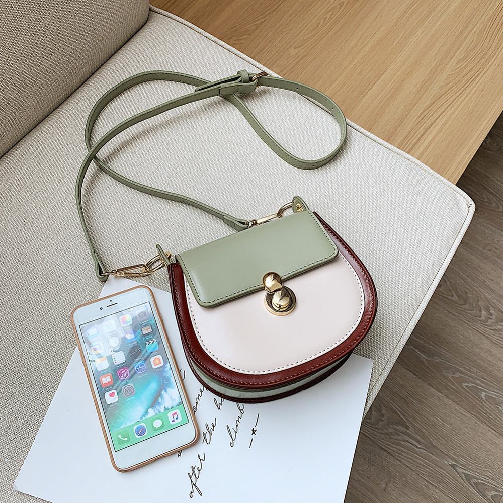 Crossbody Bags For Women PU Leather Contrast Color Small Shoulder Bag Female Handbags And Purses Travel Bags