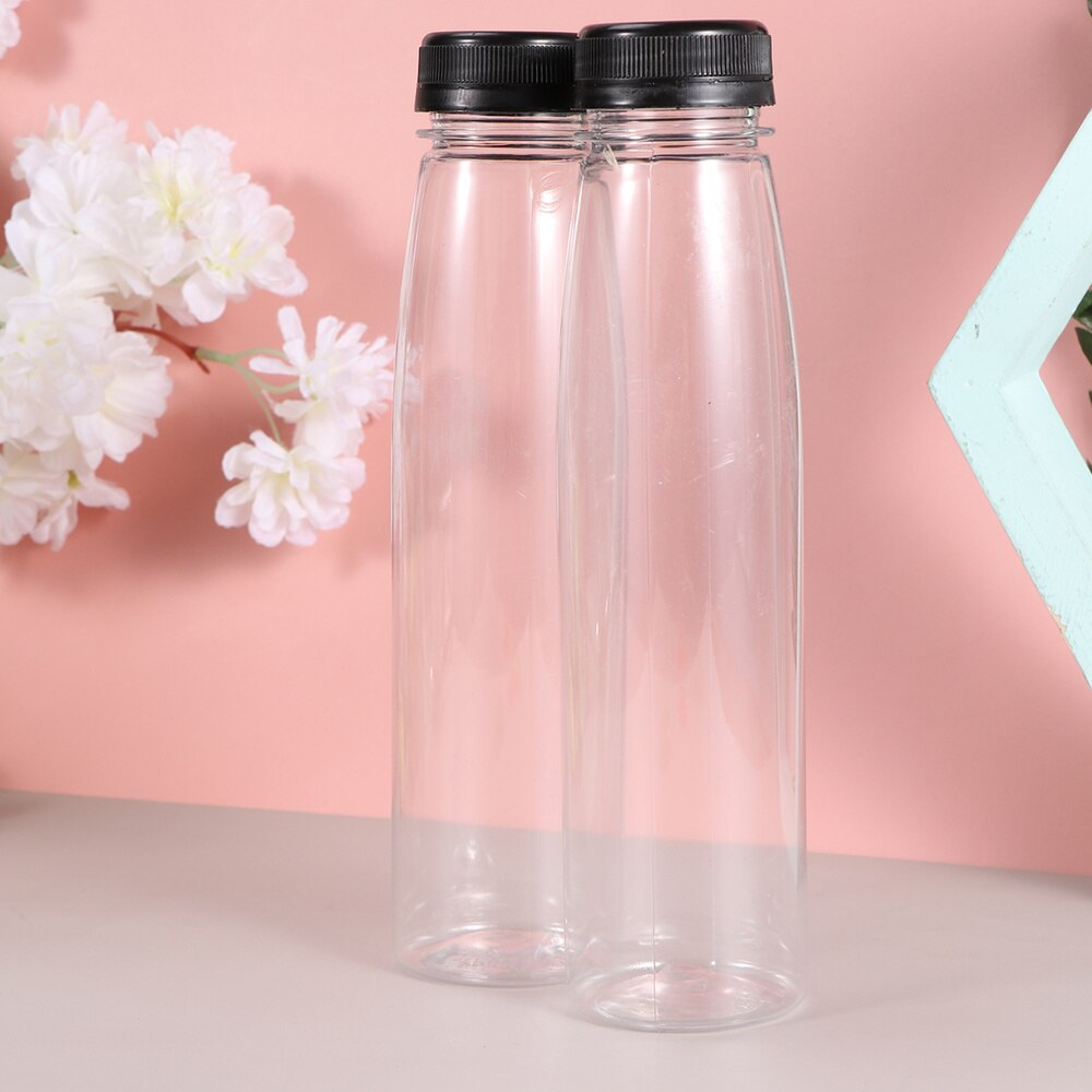 10PCS 330ml Empty Storage Containers Clear PET Bottles Plastic Beverage Drink Bottle Juice Bottle Jar with Lids (Black Caps)