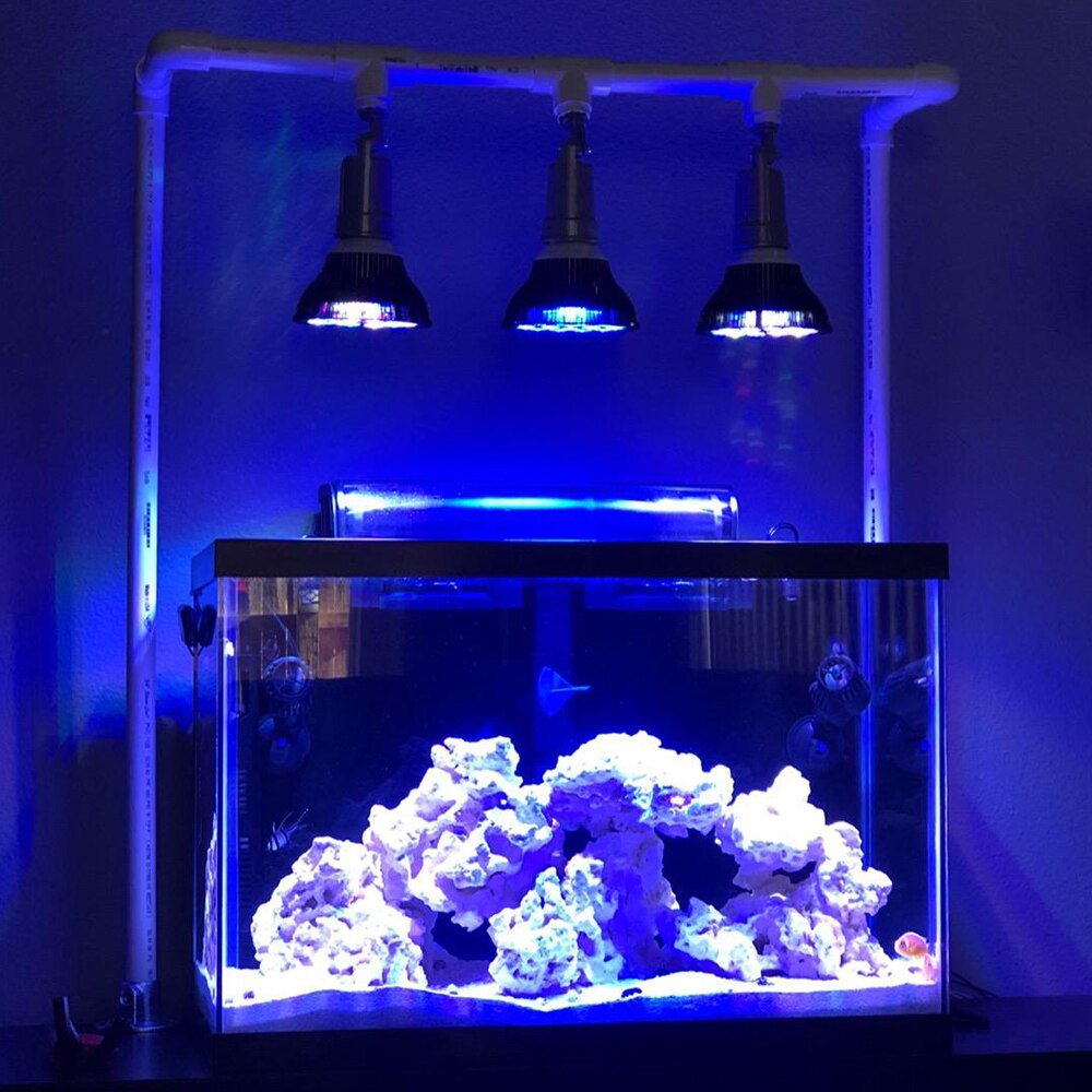 LED Aquarium Light Bulb 54W Light Aquarium LED Light Fish Tank Bulb with Full Spectrum for Coral Reef Saltwater Tank Plants Grow