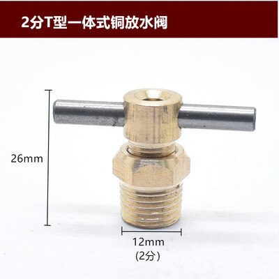 Air Compressor Koper Drain Aftapkraan Drain Plug 1 / 4 3 / 8 1 / 2 Specificatie Is compleet: MULTI
