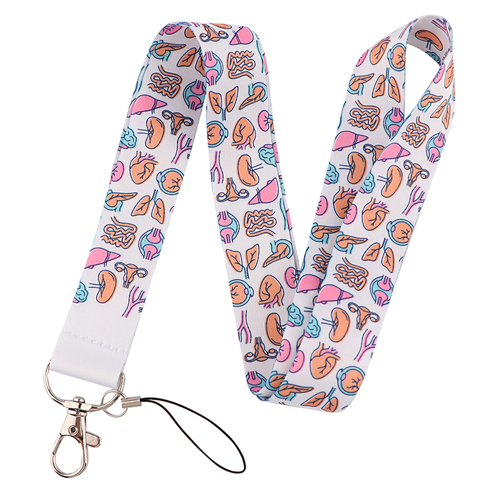 Nyckelband för mänskligt organ tandvård tandläkare halsrem kort id-korthållare nyckelring nyckelring tillbehör läkare sjuksköterska: Guld-