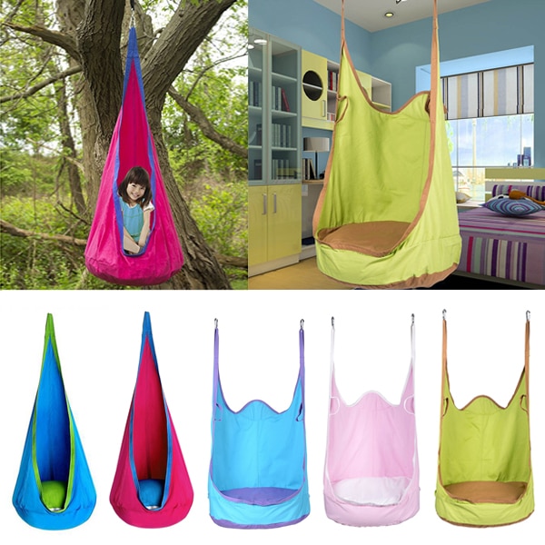 Deluxe Opblaasbare Opknoping Hangmat Stoel Schommel Tuin Patio Speelgoed Kinderen Outdoor Activiteit Camping Fun-Groen