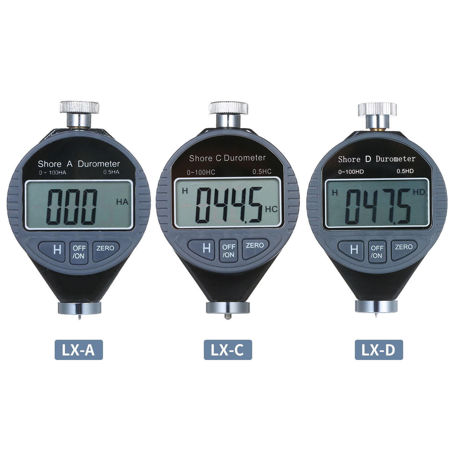 Bærbar 0-100ha shore en hårdhedsmåler digital durometer skala til gummi silicagel læder med stort lcd display