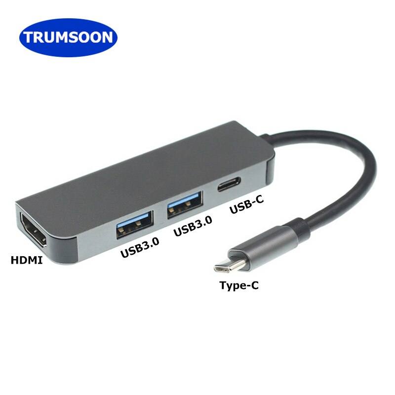 USB-C Hub to HDMI 4K - 3-in-1 Adapter with USB 3.0 for MacBook, Chromebook, Samsung