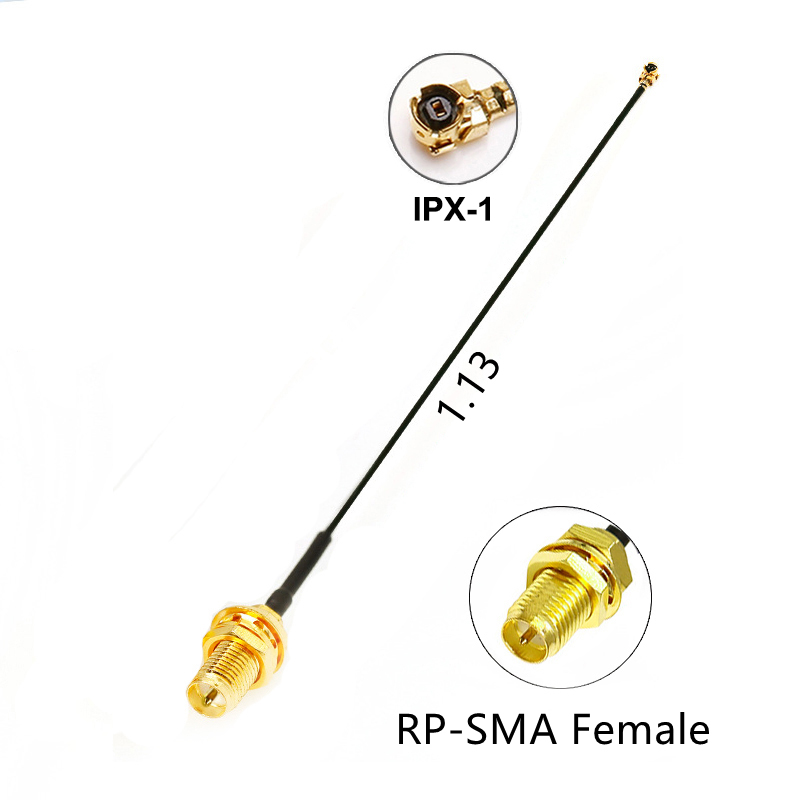 Cable Coaxial RG0.81mm U.FL IPX4 a RP-SMA hembra Pigtail 0,81mm MHF4 Cable de puente Coaxial RF para antena de enrutador WiFi: Gris oscuro / 1 P