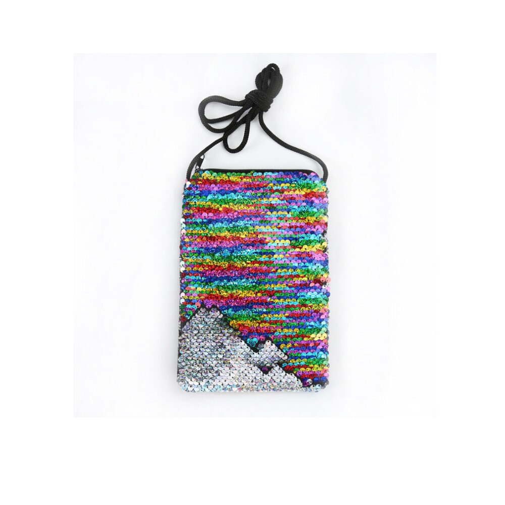 Porte-monnaie à paillettes pour enfants porte-monnaie à une épaule bandoulière portefeuille filles lanière Sequin petits sacs carrés sacs à main