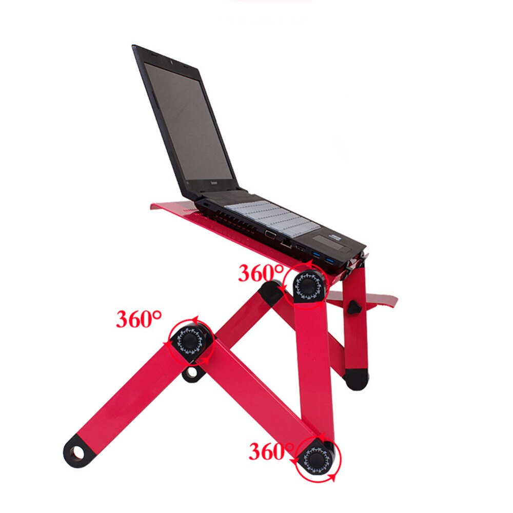 Adjustable Alloy Laptop Desks Portable Ergonomic Folding Computer Table Stand Foldable Desk Tray With Mouse Pad For Commercial