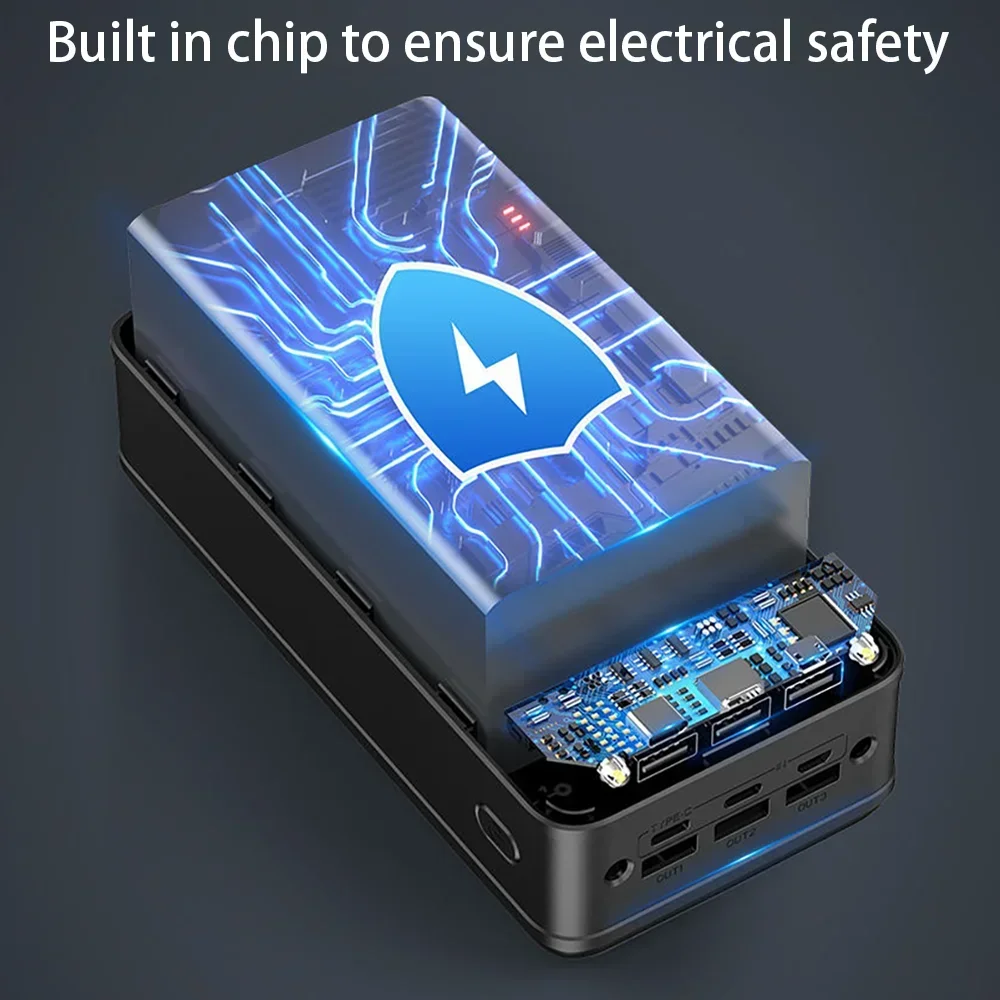 100000 mah powerbank mit hoher kapazität, universelles Handys netzteil mit 5v schnellladeanschlüssen, usb-schnittstelle, kompatibel mit Apfel-, Android- und huawei-handys