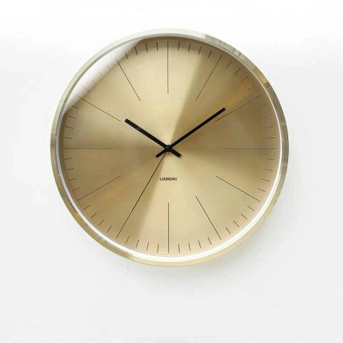Nordic Metal Wall Clock Gold Modern Watch Home Living Room Large Luxury Clock Mechanism Secret Stash Relogio Ideas FZ572: B / 12 inch