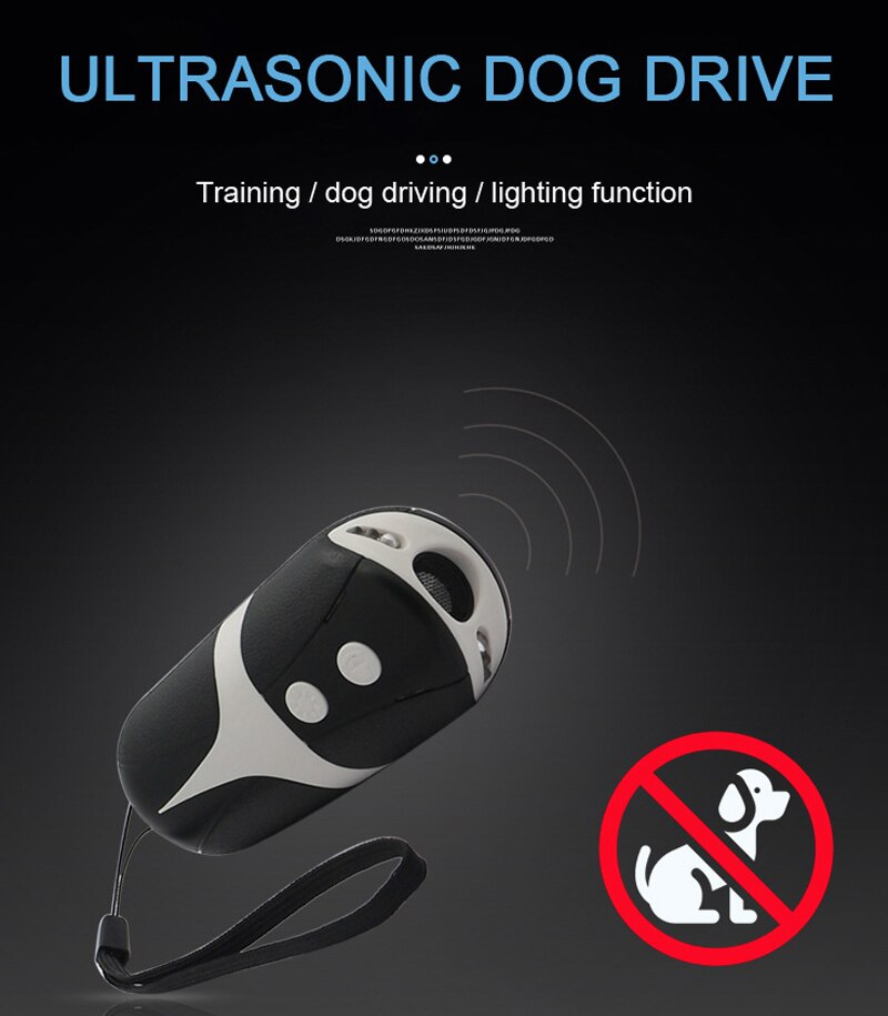 LED Ultrasonic Infrared Dog Deterrent 2 in 1 Dog Behavior Training Handheld Dog RepellentLED Ultrasonic Infrared Dog Dete