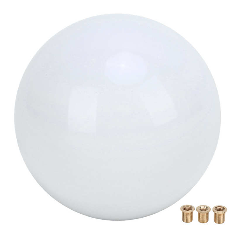 Gear Shift Lever Head Knob Shifter Ball Acrylic with Adaptor for Nissan Most Models for Mitsubishi Most Models: white