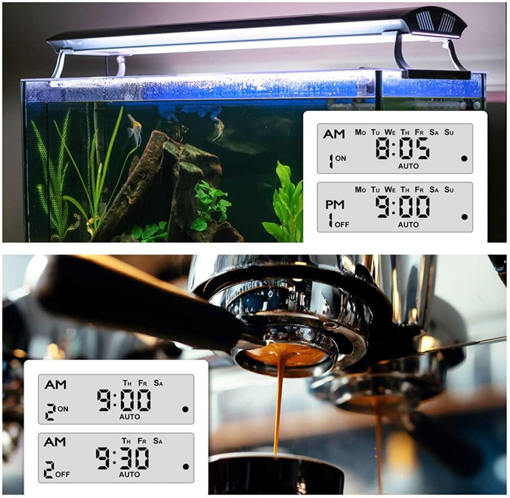Interruptor temporizador programable 220V 230V AC LCD grande 1,6 pulgadas con relé con certificación UL dentro y función de tiempo de cuenta atrás