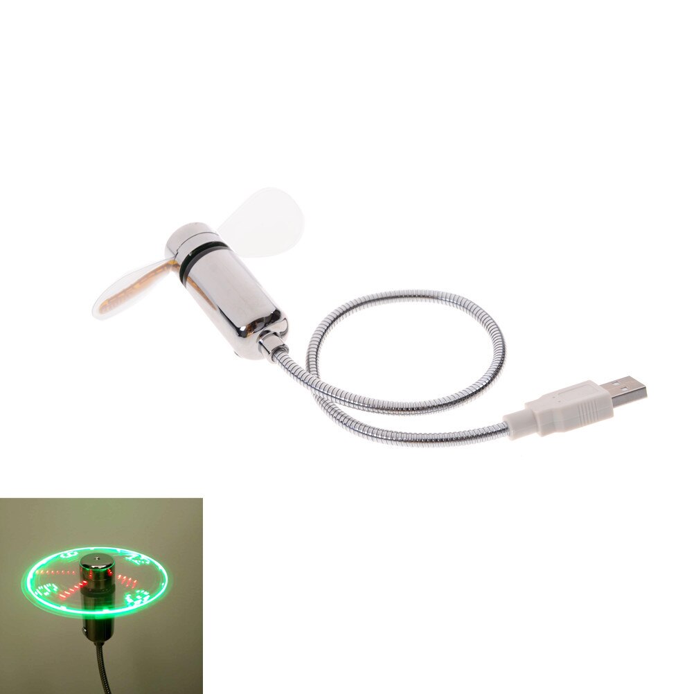 1PC Mini USB Gadget Flexible LED Light USB Time Fan Clock Desktop Clock Cool Gadget Time Display Novelty Lighting