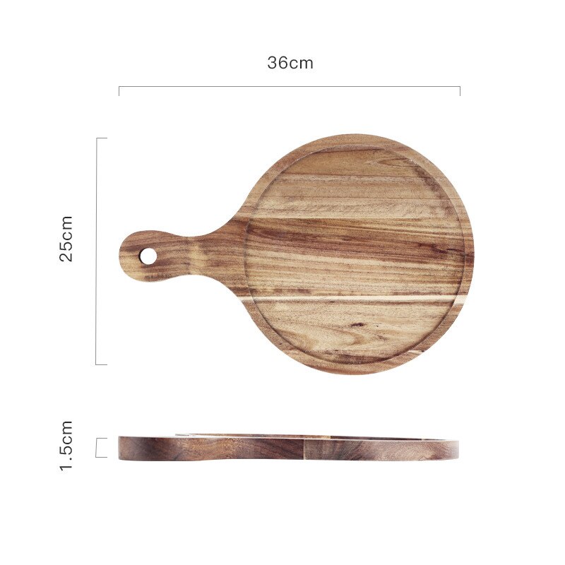 Kinglang acaciahouten pizzaplaat, westerse sushi steakplaat, restauranttaartdisplay: Hout m