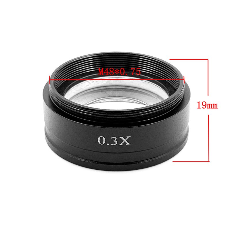 0.3X M42 M48 M50 Microscopio Barlow Auxiliary Objectief Werkafstand 287 Mm Extender Lens Voor Stereo Microscoop