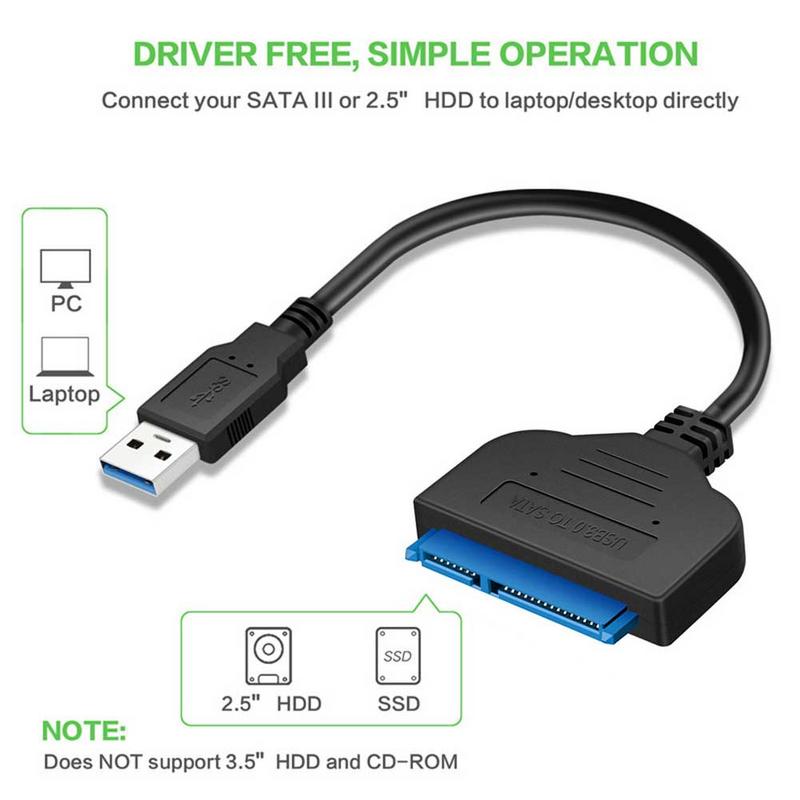 NEUE USB 3.0 SATA 3 Kabel Sata zu USB Adapter Bis zu 6 Gbps Unterstützung 2,5 Zoll Externe SSD HDD Fest stick 22 Pin Sata III Kabel
