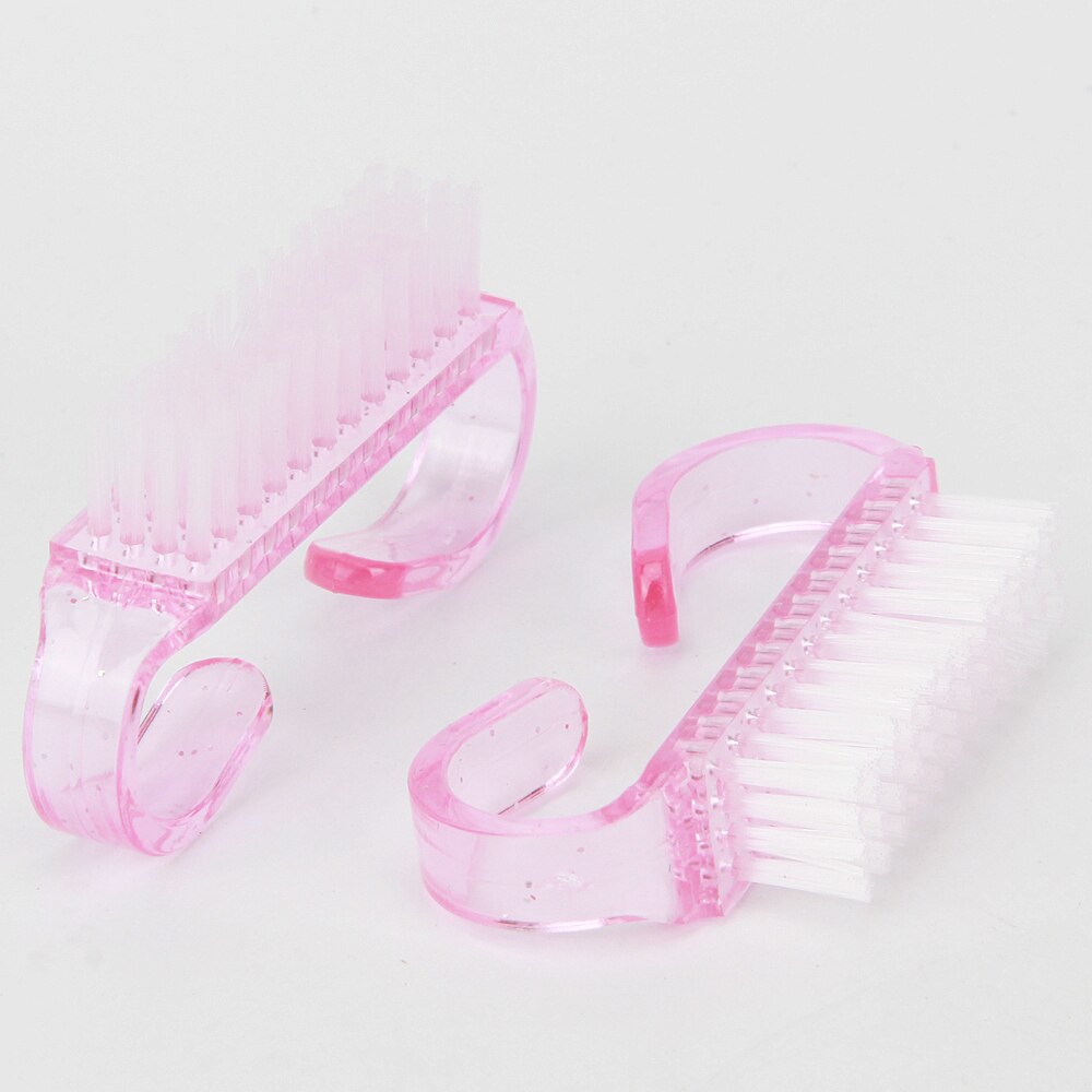 100 stk gennemsigtig 4 -farvet neglebørste akryl pedicure blød fjernelse af støv plastik rengøring neglebørster skønhedsværktøj leverandør