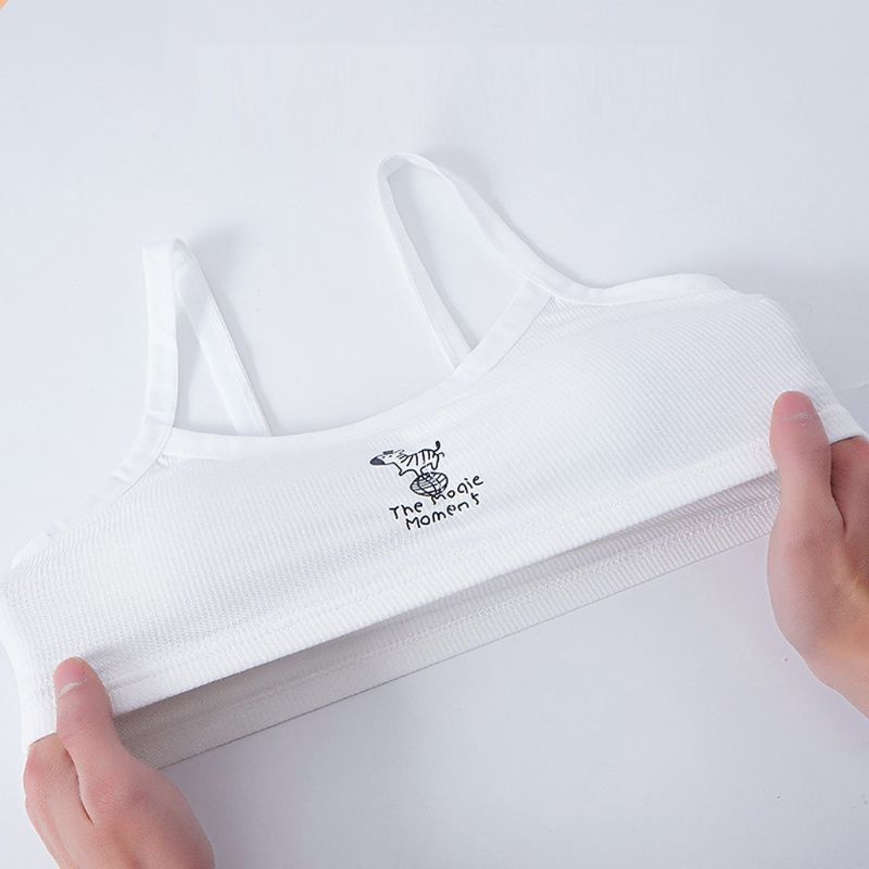5 Colors Kids Girls Underwear Soft Cotton Bra Puberty Training Small Vest Wire Free Bras 9 10 11 12 13 14 15 16 17 18 years old