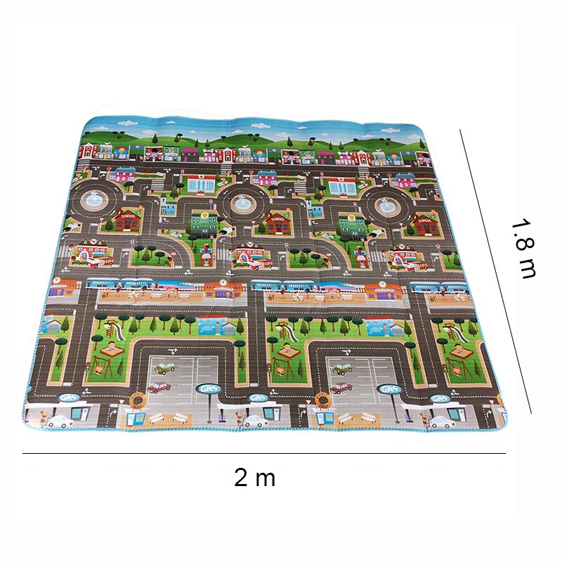 Enkelzijdige baby kruipmat stad stedelijk spel kinderkleed 2*1.8m #39 tapijt waterdichte gym speelmat schuim zachte vloer speelgoed