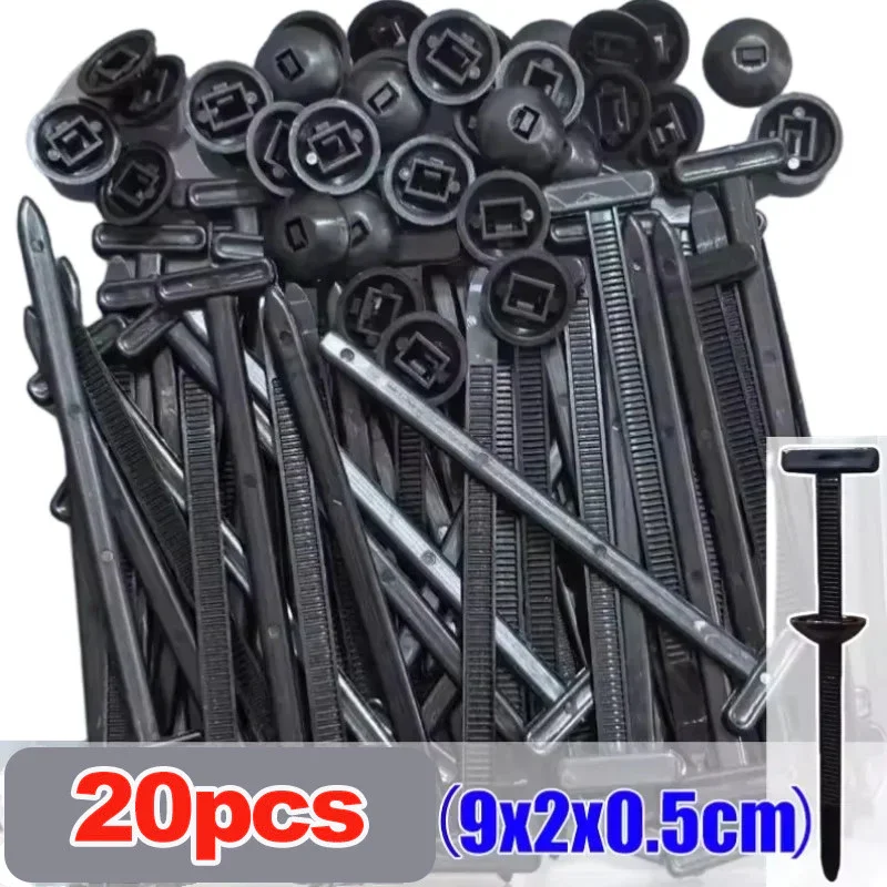 100/50/20 szt. Samochodowe nylonowe opaski kablowe, klipsy mocujące, zaciski do węży samochodowych, samozaciskowe, wielokrotnego użytku, nylonowe opaski kablowe: Złota