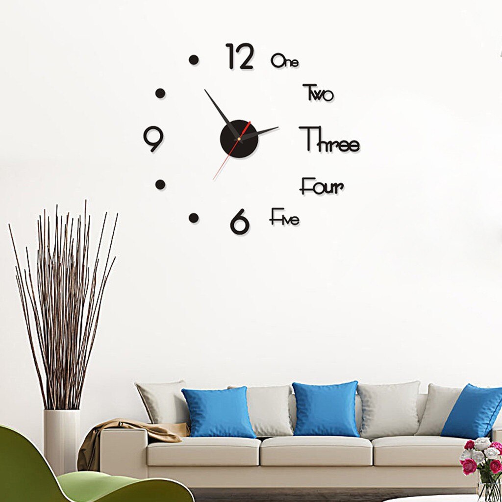 25#Diy Wall Clocks Acrylic Digital 3d Stereoscopic Silent Electronic Clock Modern Digital Self-adhesive Art Decal Clock: Default Title