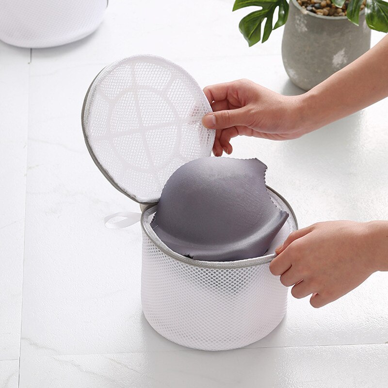 Effen kleur rits mesh waszak polyester wasnetzak voor ondergoed sokken wasmachine zak kleding bh zakken