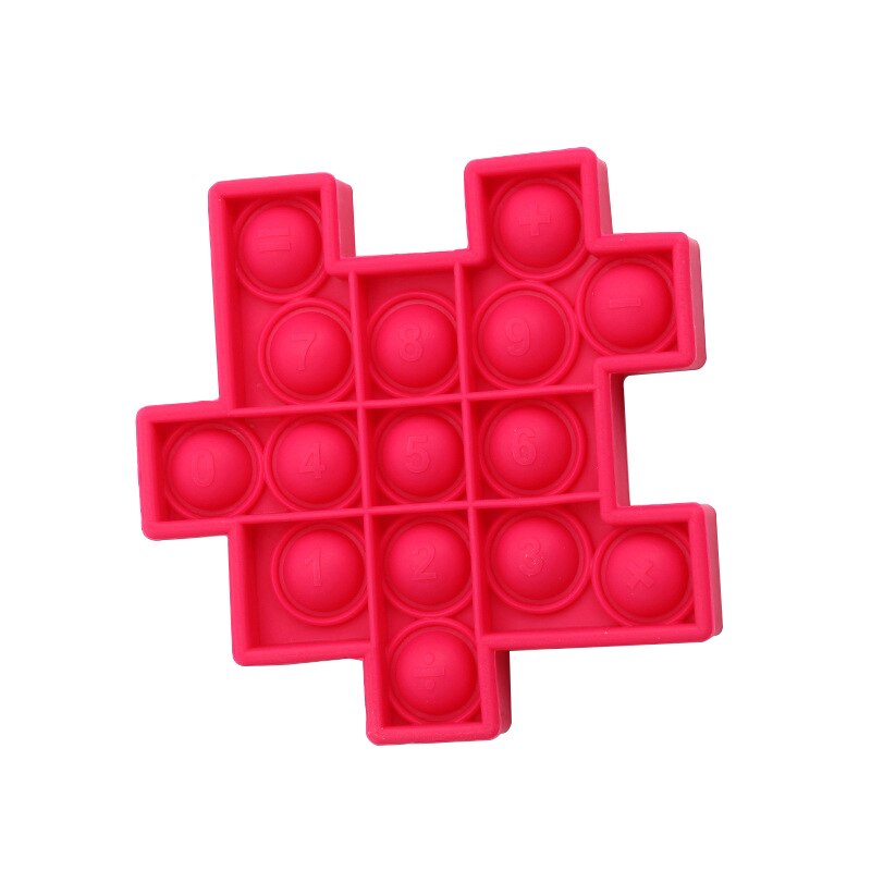 Anti-Stress Pop It Fidget Cube Adult Child Push Pop Bubble Sensory Toy Reliever Stress Autism Needs Squishy Stress Reliever Toys: Red-DD043A