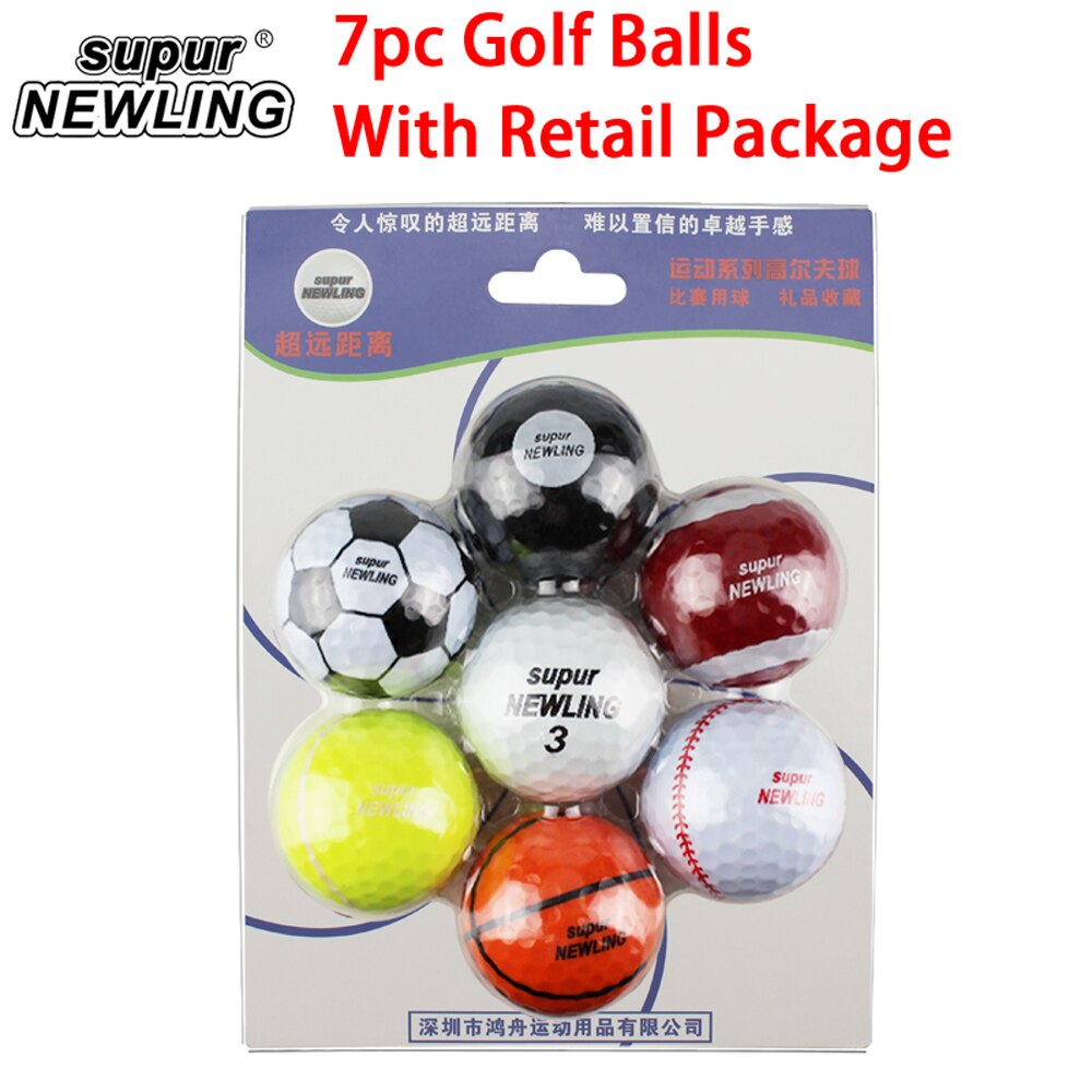 7 stks/partij Golfbal Met retail pakket Outdoor Sport Golf Game Bal Twee Lagen Hoogwaardige Golfbal