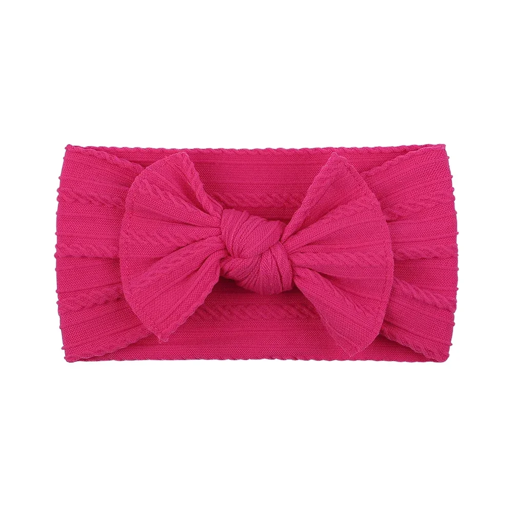 1 stücke Neugeborenen Baby Stirnband für Mädchen Elastische Stricken Kinder Turban Bögen Weiche Nylon Kinder Headwear Haar Zubehör: Fluoreszierende Grün
