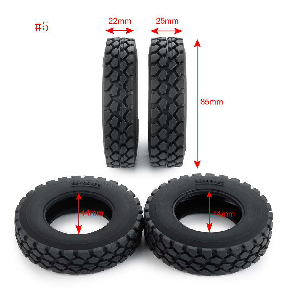 YEAHRUN 22/25/28/30mm neumáticos de goma neumáticos de ruedas para Tamiya 1/14 RC remolque Tractor camión llantas delanteras y traseras accesorios parte