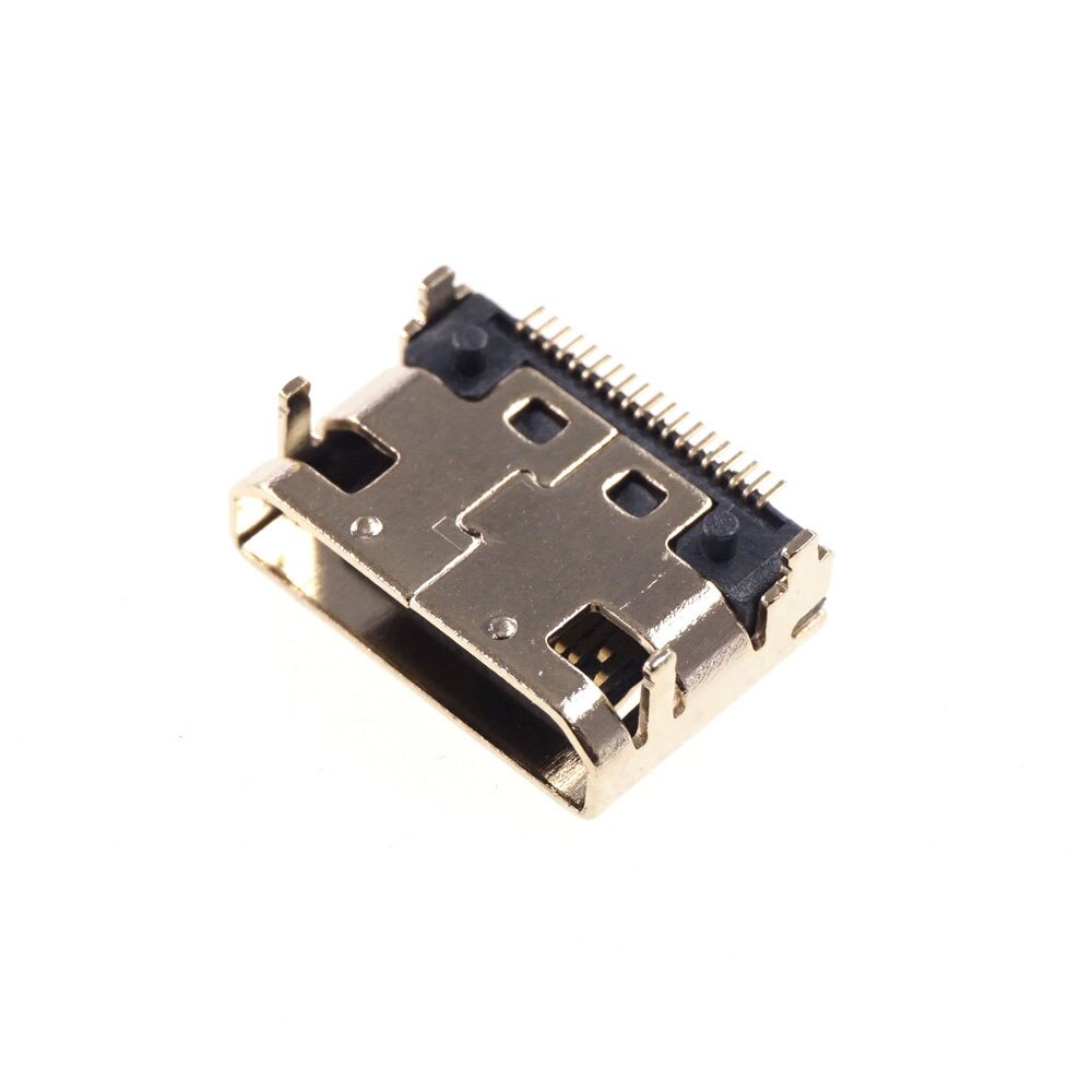 10Pcs Mini Hdmi-Compatibel Vrouwelijke Connector Smd 19 Pin Reflow Solderable Haakse Oppervlak Heuvel Pcb Rohs Bakje