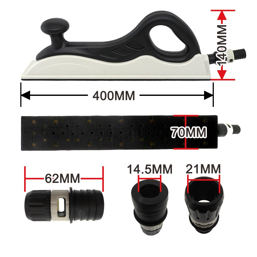 Hand Sanding Block Dust Free Extraction Grinding Block Polishing Tool 70 * 400mm