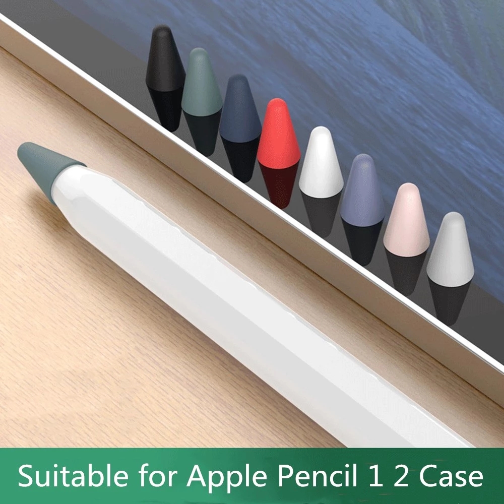 Kdd 8- piece cover compatible with apple pencil 1stnd and 2ndnd generation silicone nib cover for ipad pencil stylus pen cover