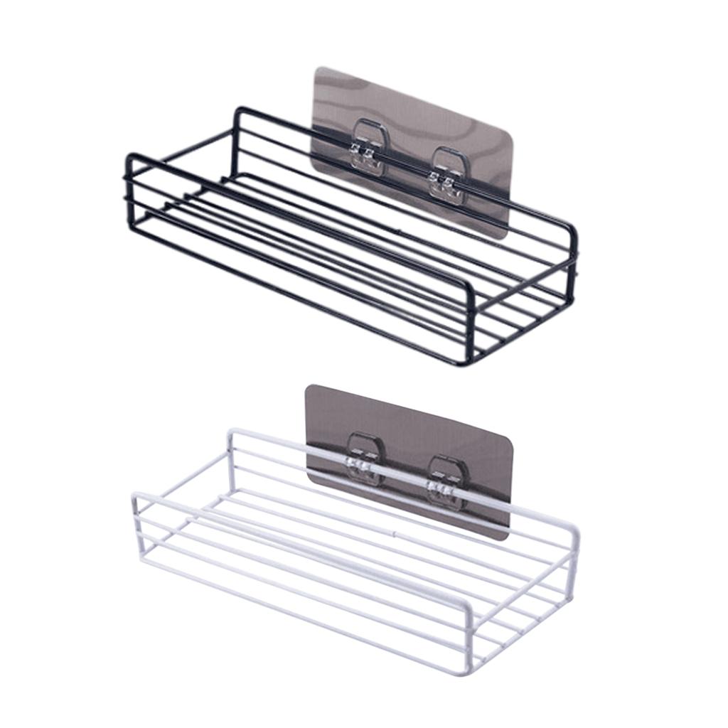 Wall Mounted Storage Rack No Drilling Rust Proof Organizer Seasoning Rack Bathroom Shower Caddy for Kitchen Toilet Bar Decor