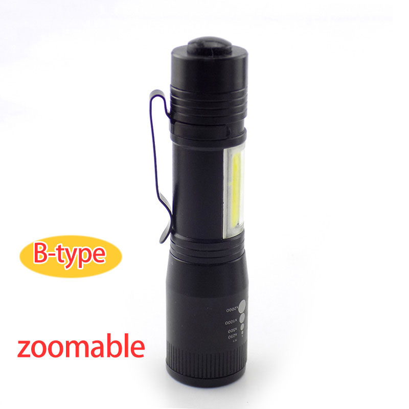 Mini flashlight 2 LED COB Q5 penlight USB linterna work flash light Torch rechargeable Battery Lamp Camping linterna high power: B