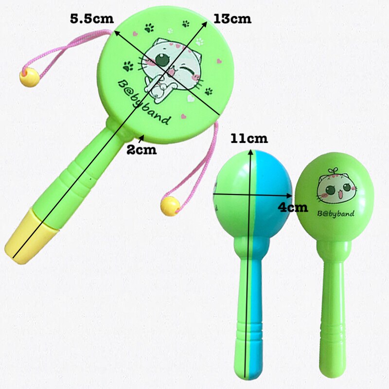 5pcs Baby Rattles Bed Toy 0-12 Months Newborn Educate Music Tambourine Maraca Mobile Kid Stroller Hand Bell Infant Child Toddler