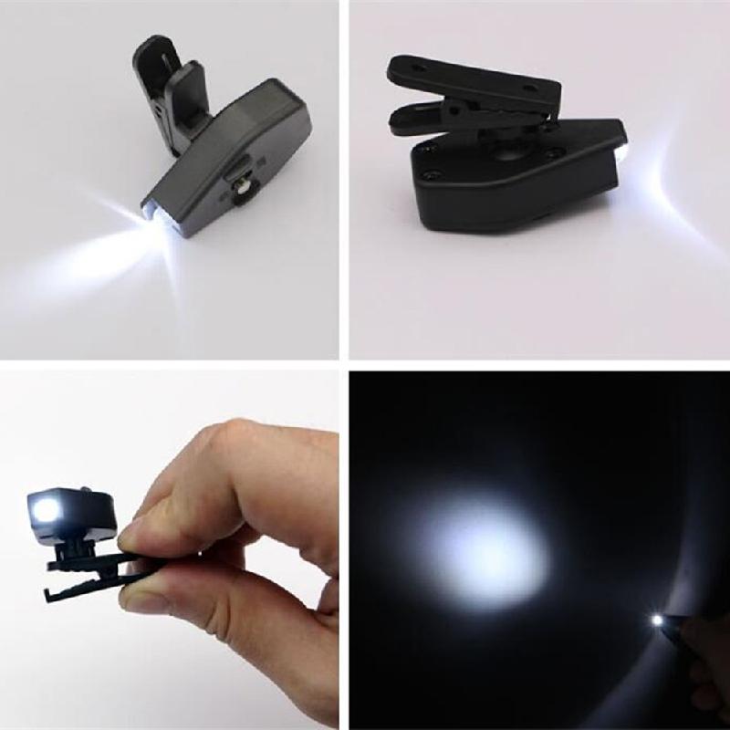 Miniluces flexibles para lectura de libros, linterna Universal con Clip, ajustable, para gafas, portátil