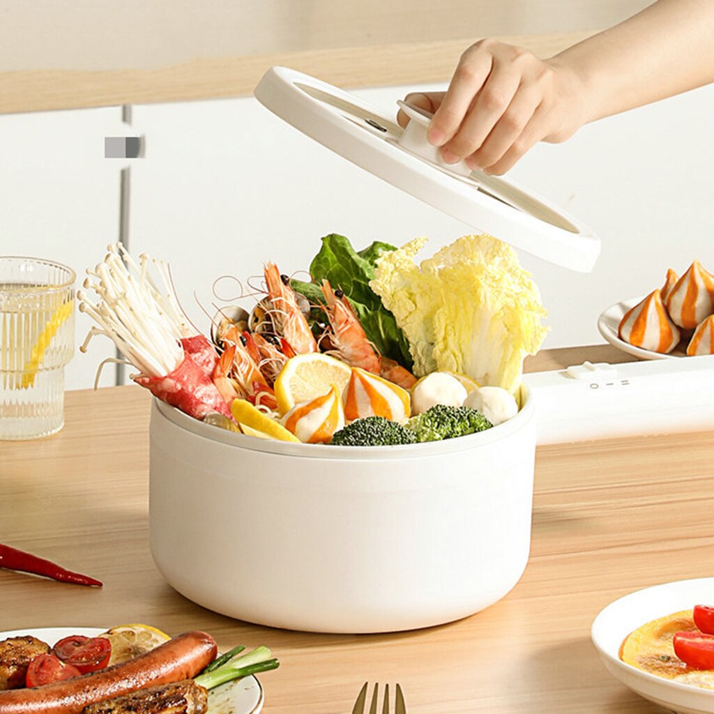 Electric Pot,Non-Stick Pan Noodles Cooker 1.5L Mini Pot for Steak