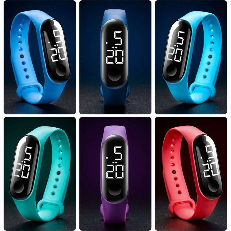 électronique nouvelle montre numérique Silicone Bracelet Bracelet montre pour femmes hommes unisexe montres LED Sport écran tactile étanche