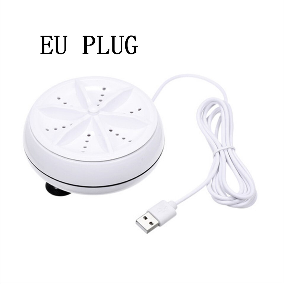 Yj Mini Washing Machine Portable Ultrasonic Turbine Removes Dirt Washer USB Cable for Travel Home Business Trip Laundry Tub: B Automatic EU Plug