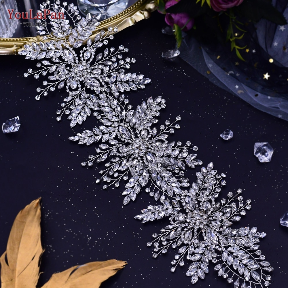 YouLaPan Rhinestone ślubny nakrycie głowy panny młodej kobieta luksusowe akcesoria do włosów opaska na ślubne nakrycia głowy ślubna tiara HP409