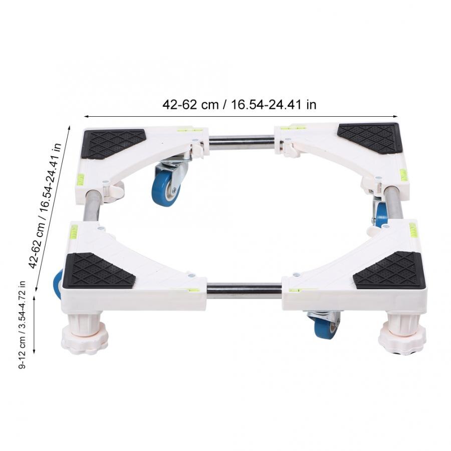 4 Feet with 4 Universal Wheels Washing Machine Base Stand Holder for Automatic Washing Machine Tool